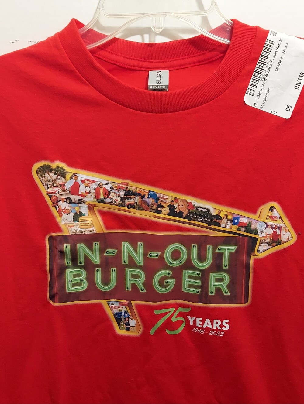 In-N-Out Burger T-Shirt Mens Size Medium Red 75 Years 1948-2023 In N Out Buger
